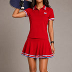 Women’s Two-Piece Sports Skirt Set – Breathable Cotton