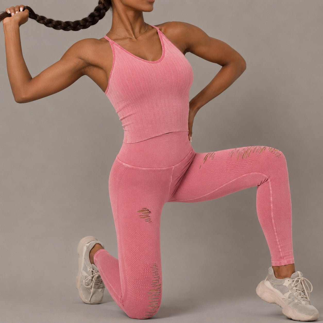 Women’s Seamless Yoga Set – Moisture-Wicking 2 Piece