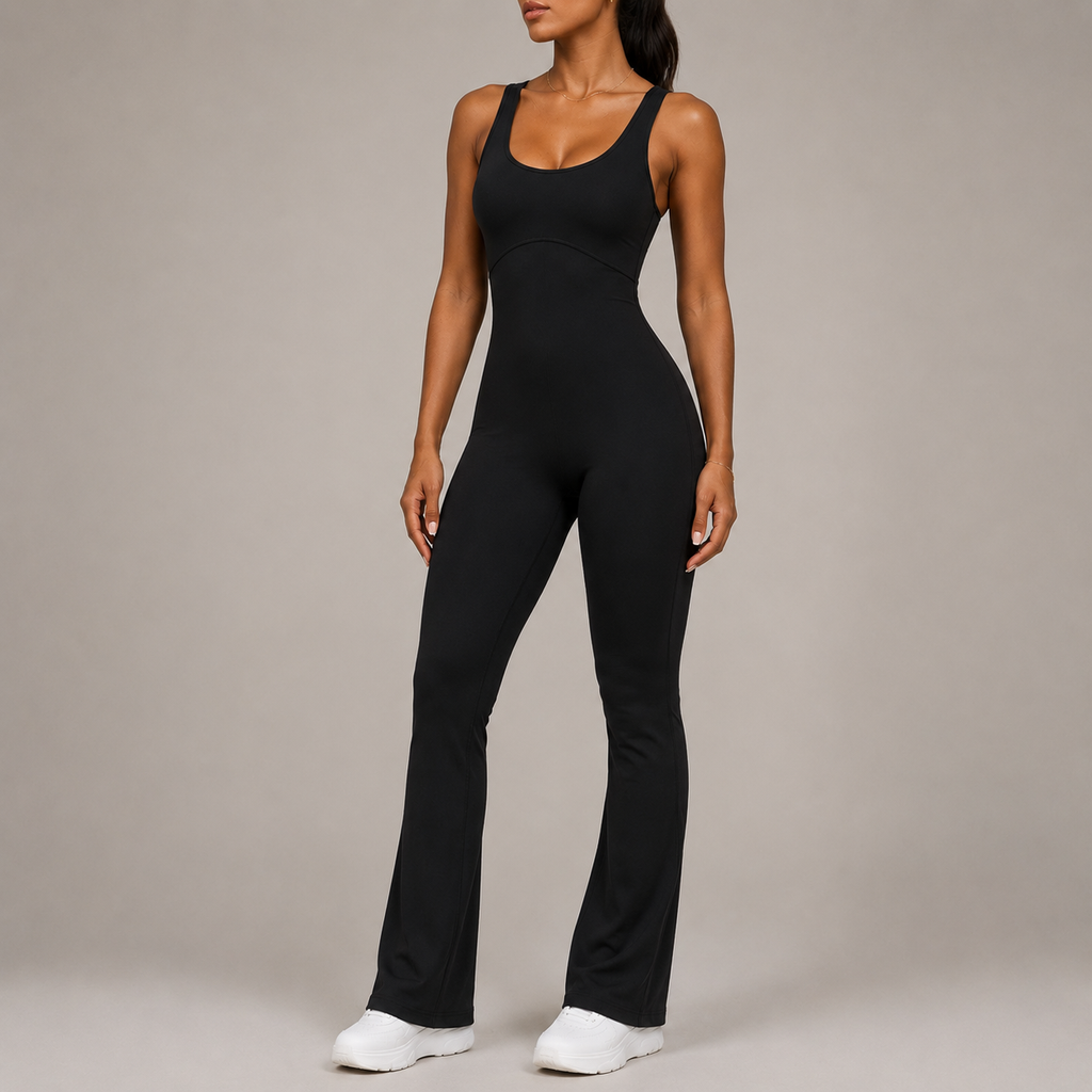 Horn yoga jumpsuit beautiful back elastic body shaping fitness suit tight fitting vest sportswear for women