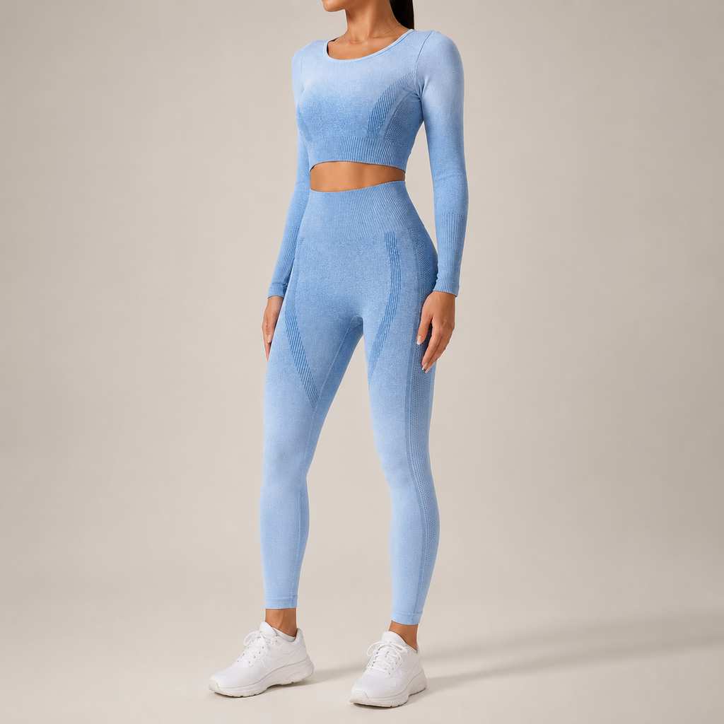 Women’s Seamless Gradient Yoga Set Long Sleeve & Leggings