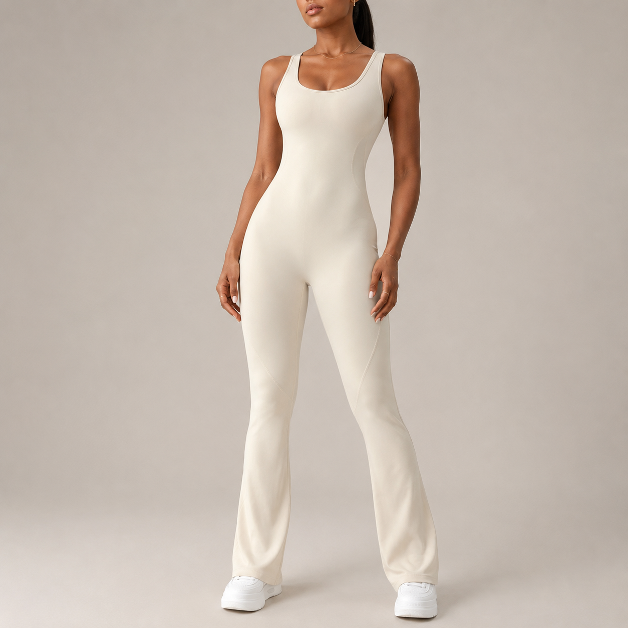 Horn yoga jumpsuit beautiful back elastic body shaping fitness suit tight fitting vest sportswear for women