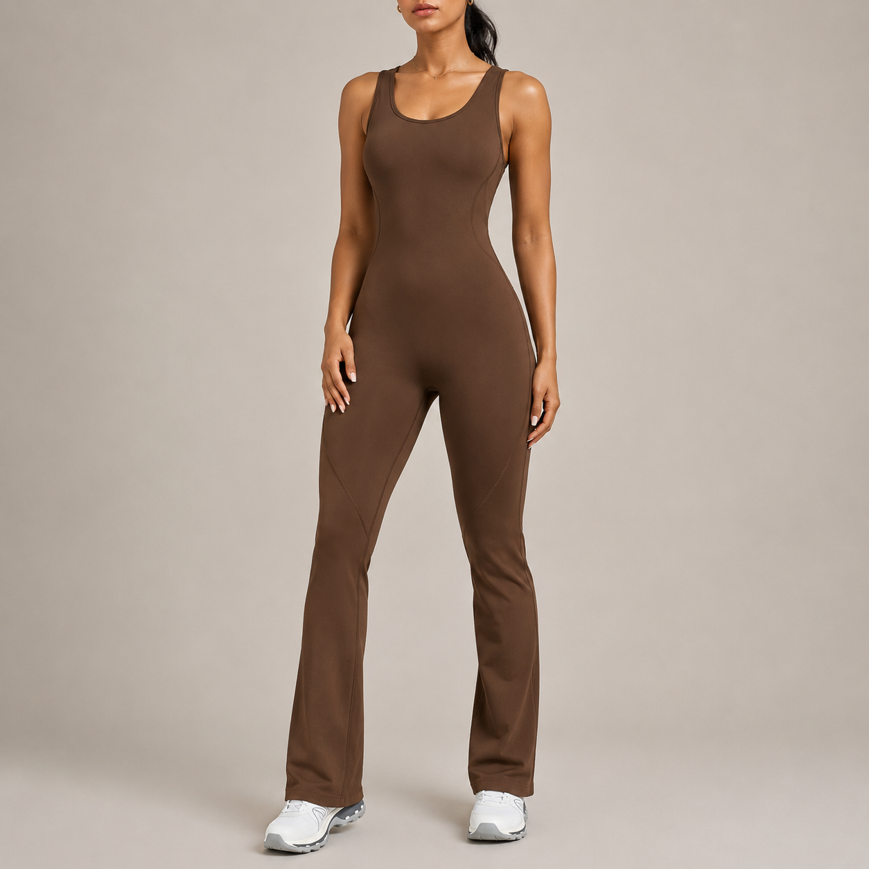 Horn yoga jumpsuit beautiful back elastic body shaping fitness suit tight fitting vest sportswear for women