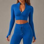 Women’s Zipper Yoga Tracksuit Set Long Sleeve Activewear