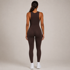 Half Zip Wide Strap Active Jumpsuit for Women