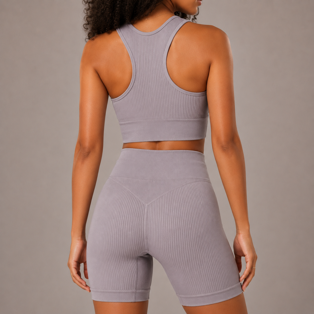 Women’s Seamless Sports Bra And Shorts Yoga Set